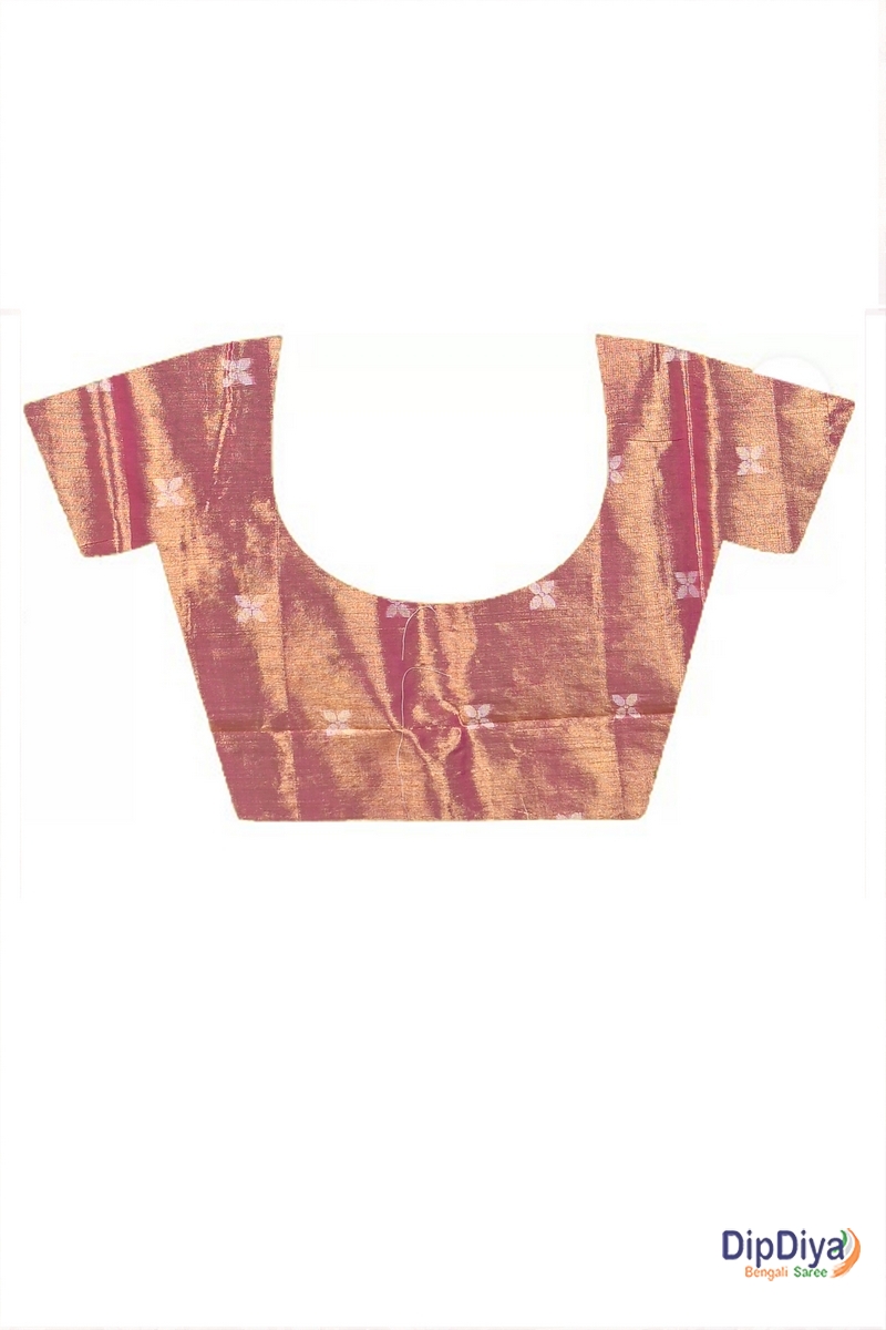 Lotus Pink Cotton Silk Parashar Tissue Jamdani Saree (291)